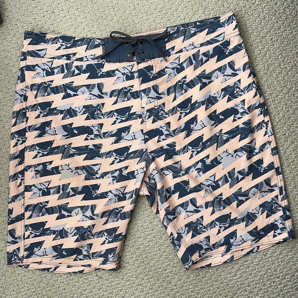 Split co mens swim board shorts grey and pale orange